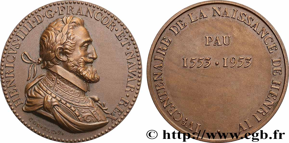 HENRI IV LE GRAND Médaille de récompense, IVe centenaire de la naissance d’Henri IV SUP