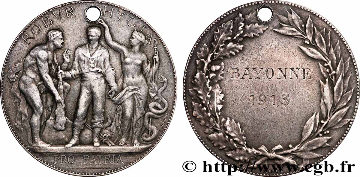 III REPUBLIC Médaille PRO PATRIA, Bayonne VF