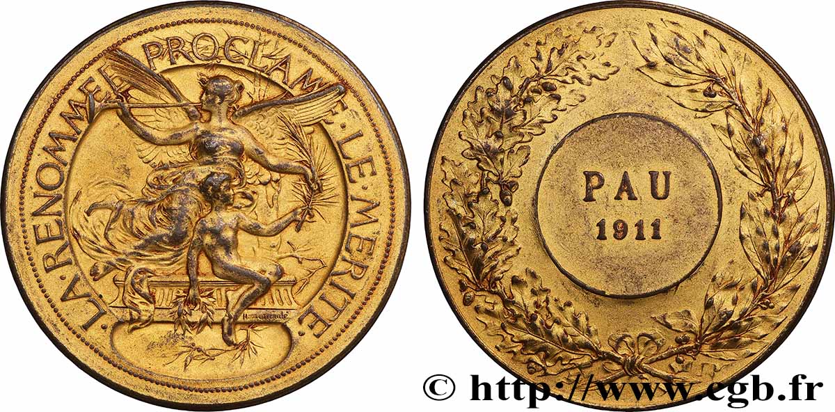 III REPUBLIC Médaille, Pau XF/AU