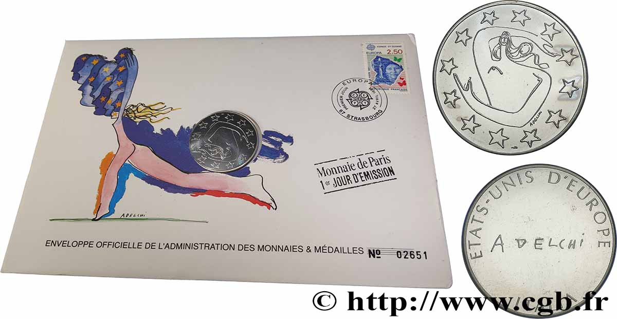 EUROPE Enveloppe “Timbre médaille” Ouverture des frontières des pays membres de la CEE SPL