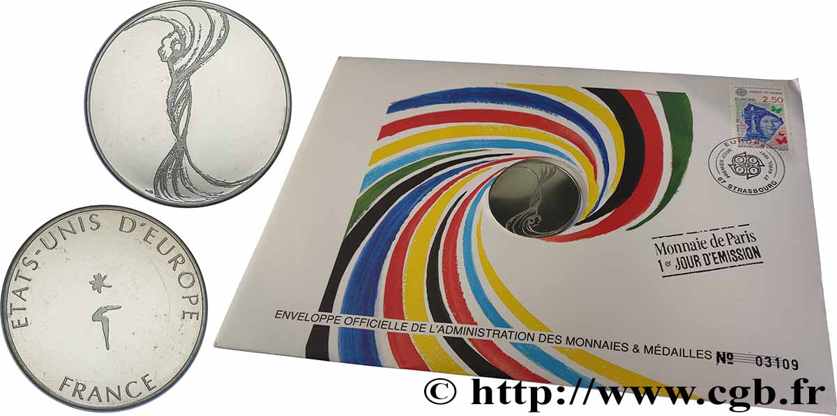 EUROPA Enveloppe “Timbre médaille” Ouverture des frontières des pays membres de la CEE fST