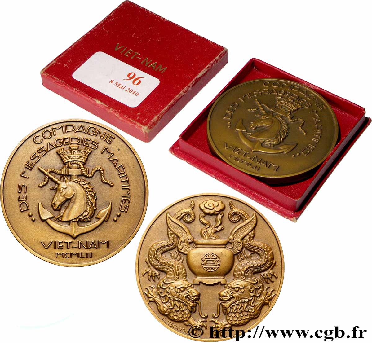 IV REPUBLIC Médaille, Compagnie des messageries maritimes, Viet-Nam AU