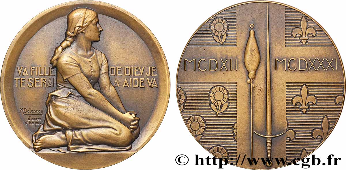 TROISIÈME RÉPUBLIQUE Médaille, 500e anniversaire de la mort de Jeanne d&nbsp;Arc SUP
