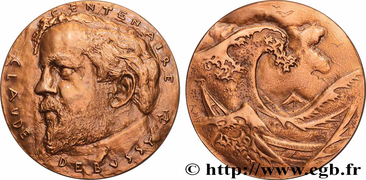 ARTISTES : GRAVEURS, PEINTRES, SCULPTEURS Médaille, Centenaire de Claude Debussy SUP
