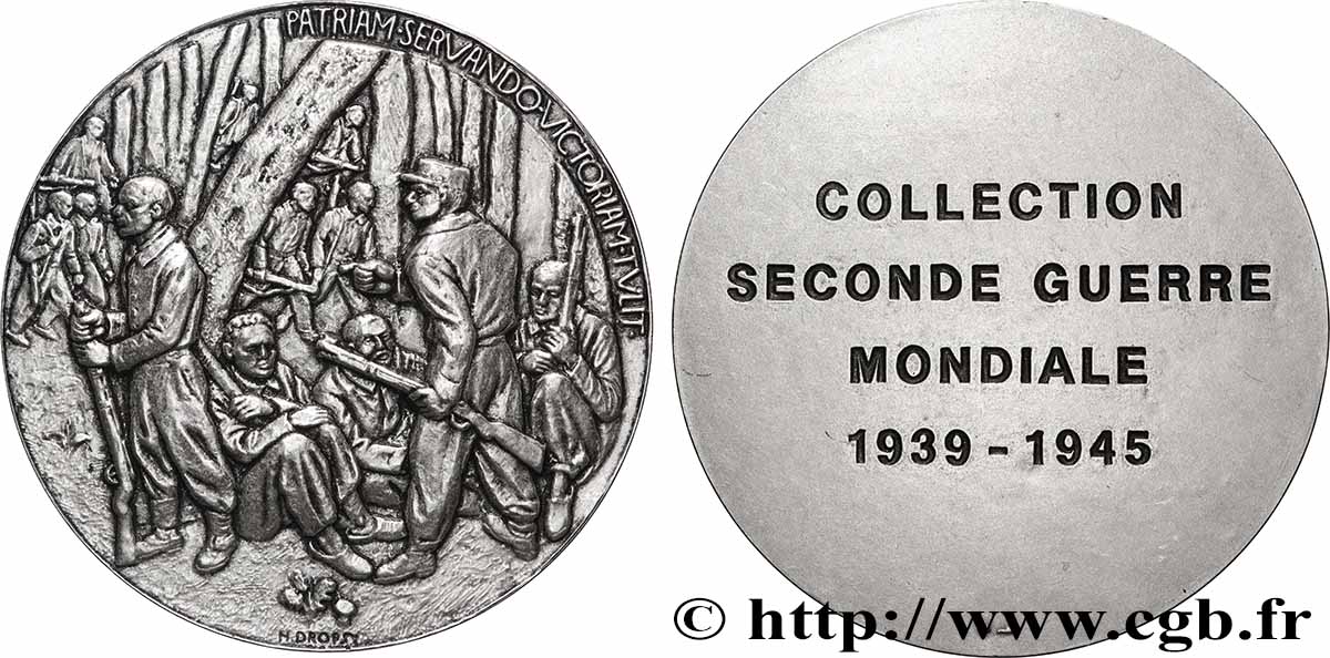 CINQUIÈME RÉPUBLIQUE Médaille, Collection seconde guerre mondiale, Patriam Sevando Victoriam Tulit SUP