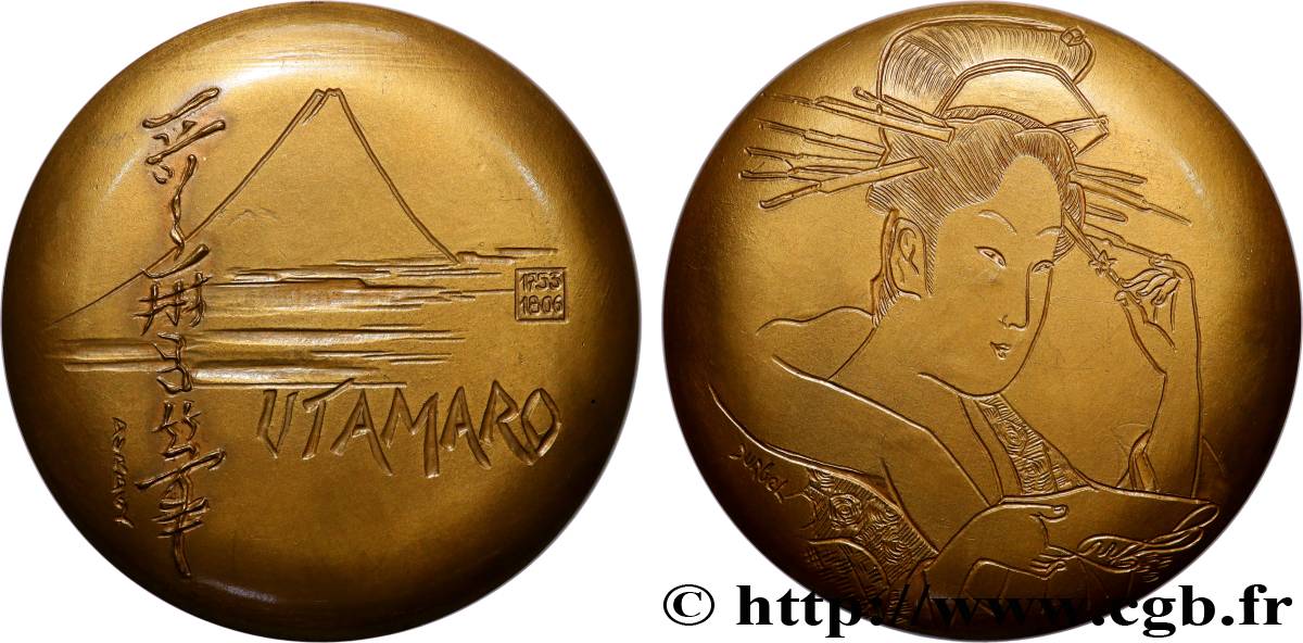 ARTISTES : GRAVEURS, PEINTRES, SCULPTEURS Médaille, Utamaro (Kitagawa) VZ