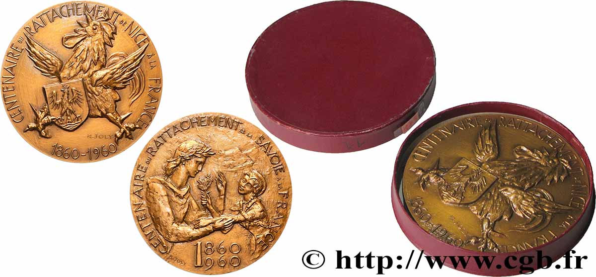FUNFTE FRANZOSISCHE REPUBLIK Médaille, Centenaire du rattachement de Nice et de la Savoie à la France VZ