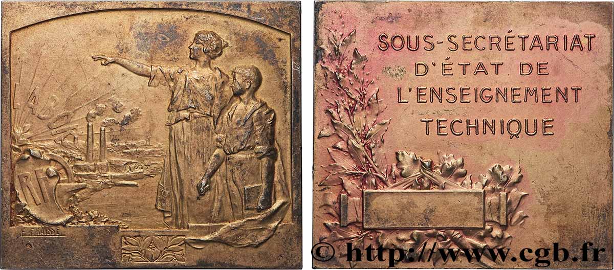 TROISIÈME RÉPUBLIQUE Plaquette, Sous secrétariat de l’enseignement technique TTB