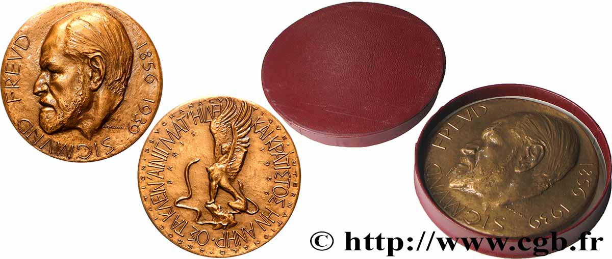 FUNFTE FRANZOSISCHE REPUBLIK Médaille, Sigmund Freud VZ+