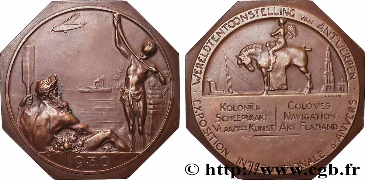 BELGIQUE Médaille, Exposition Internationale d&nbsp;Anvers TTB+