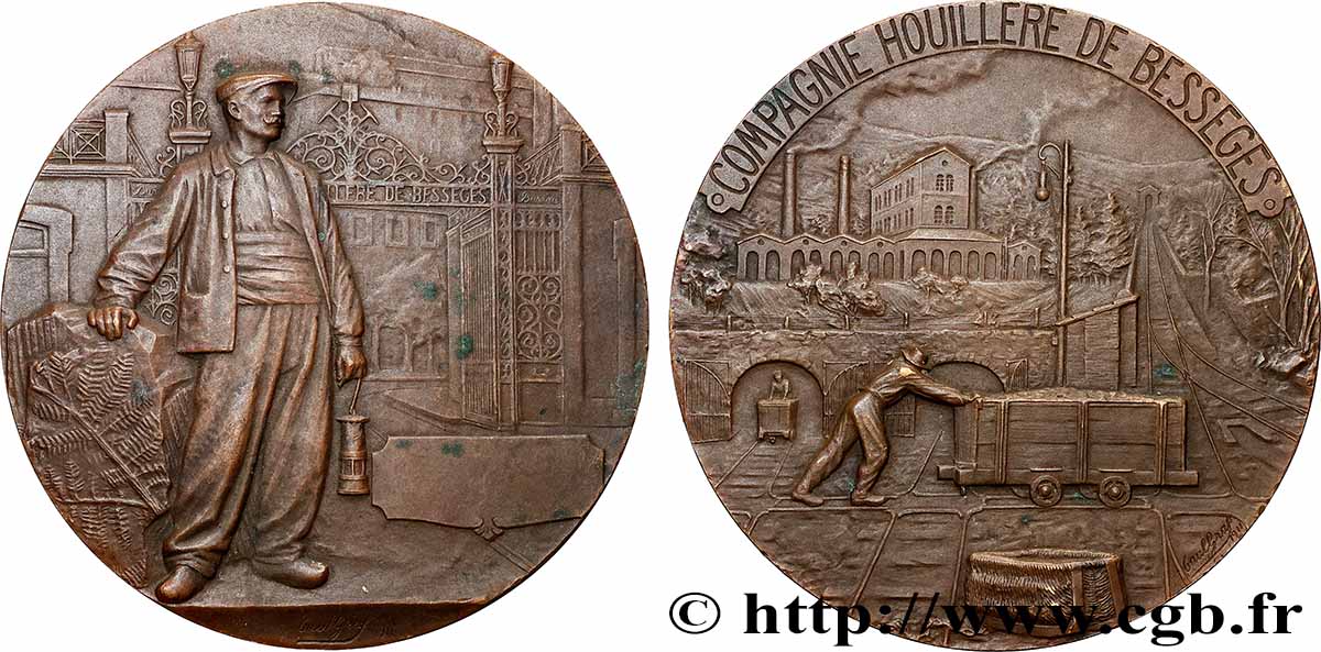 TROISIÈME RÉPUBLIQUE Médaille, Compagnie houillère de Bessèges TTB+