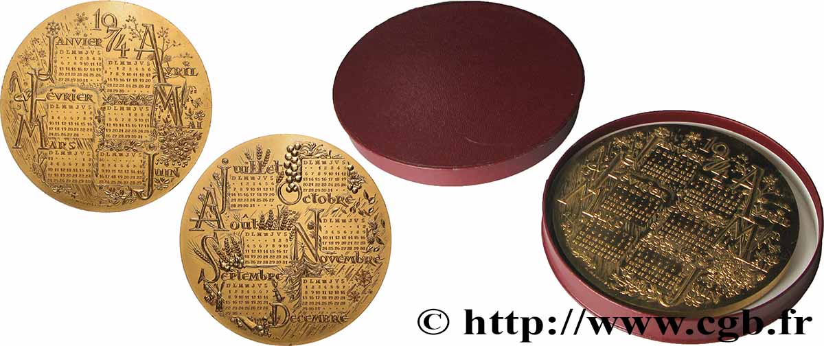 CINQUIÈME RÉPUBLIQUE Médaille calendrier SUP