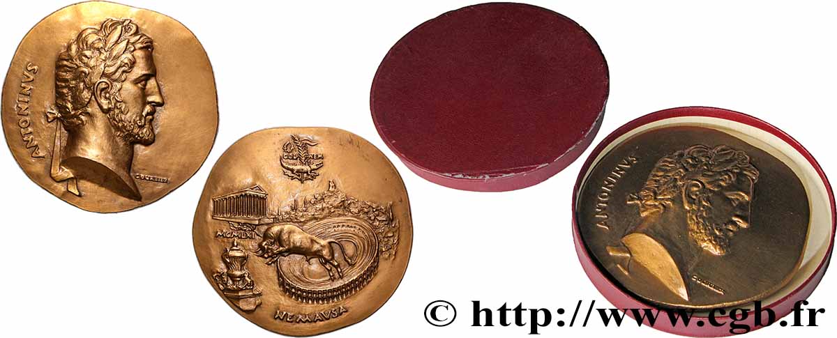 CINQUIÈME RÉPUBLIQUE Médaille, Antonin le Pieux et la ville de Nîmes SUP