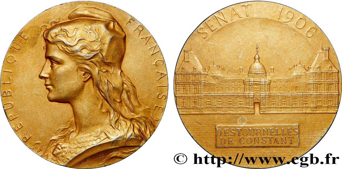 TROISIÈME RÉPUBLIQUE Médaille, Sénat, Paul Henri Balluet d&nbsp;Estournelles de Constant TTB+