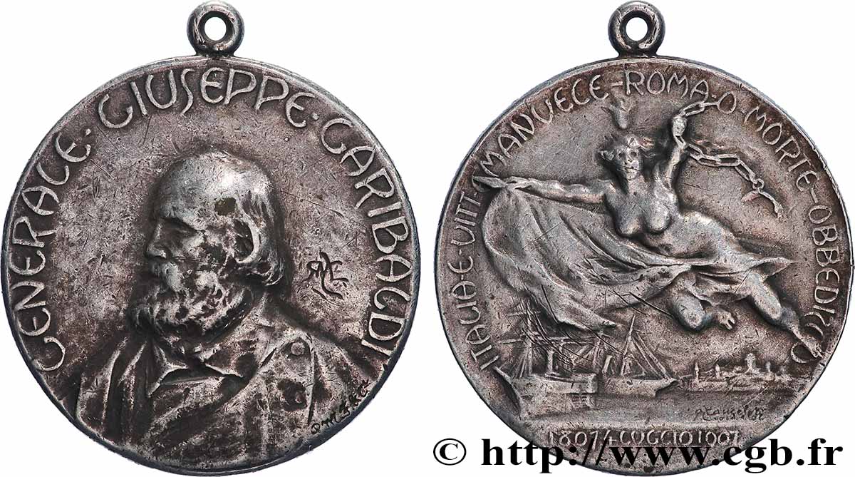 ITALIE - VICTOR EMMANUEL III Médaille, Giuseppe Garibaldi XF
