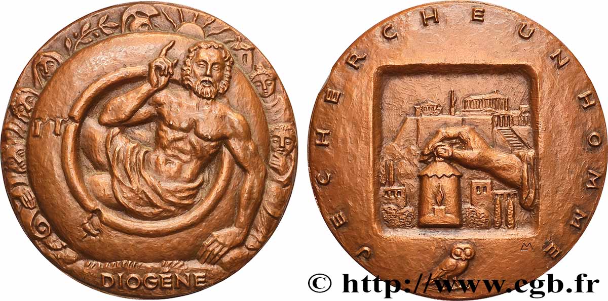 QUATRIÈME RÉPUBLIQUE Médaille, Diogène par Louis Muller SUP