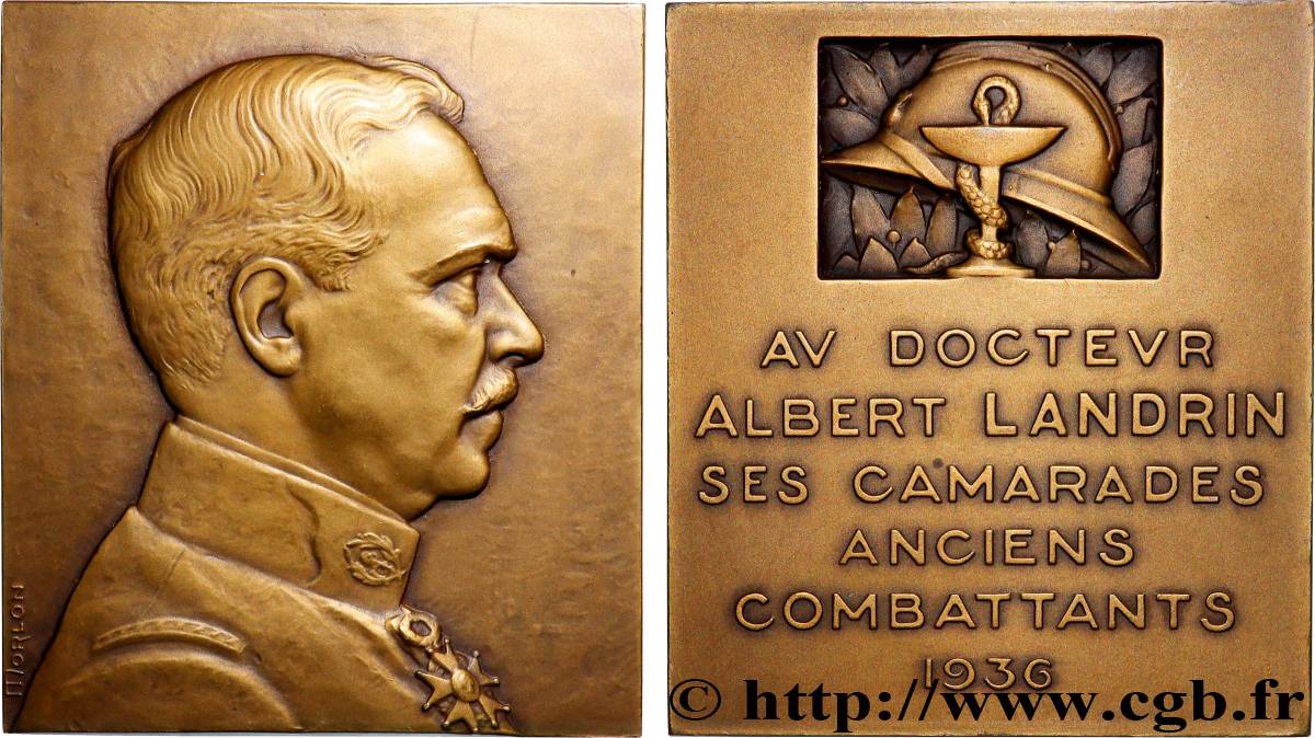 DRITTE FRANZOSISCHE REPUBLIK Plaquette, Au docteur Albert Landrin VZ