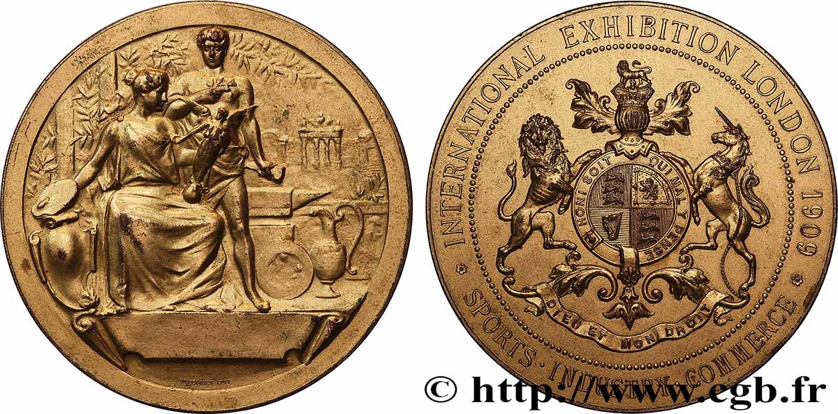 GRANDE-BRETAGNE - ÉDOUARD VII Médaille, Exposition internationale de Londres AU