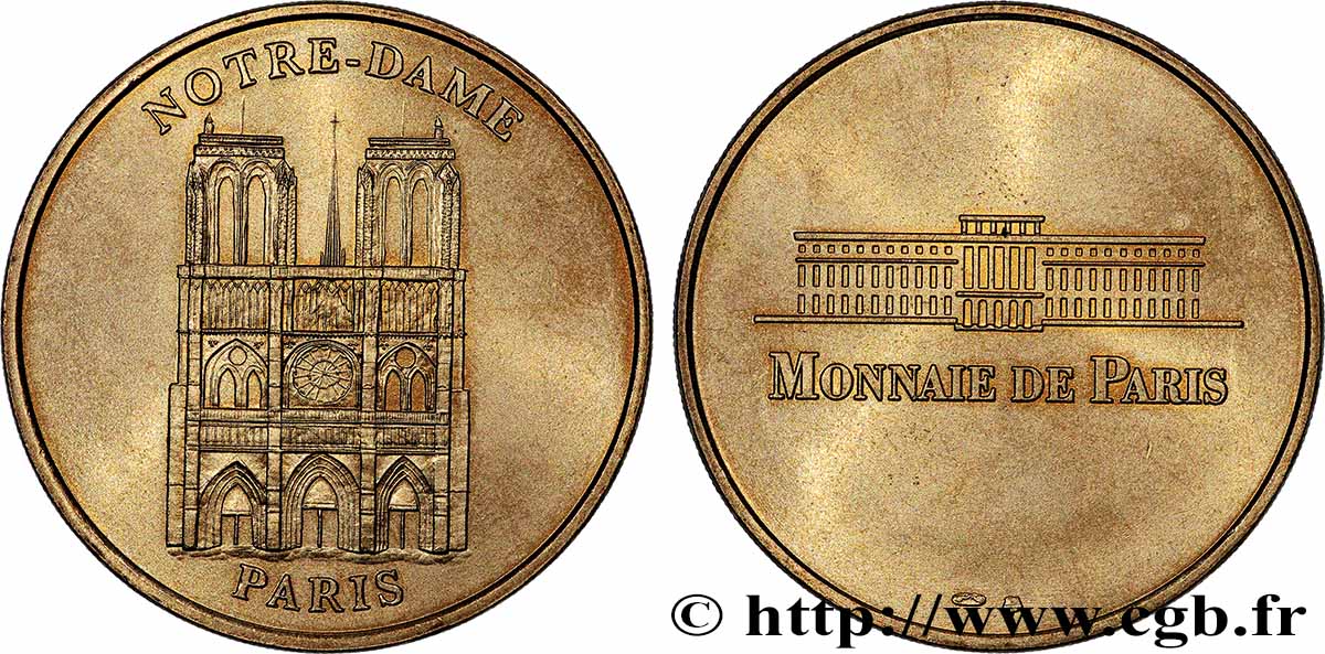 TOURISTIC MEDALS Médaille touristique, Notre-Dame de Paris AU