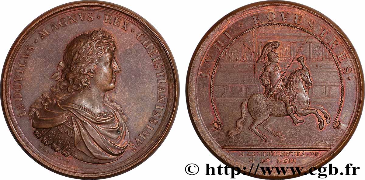 LOUIS XIV &nbsp;THE SUN KING&nbsp; Médaille, Les Carrousels, refrappe AU