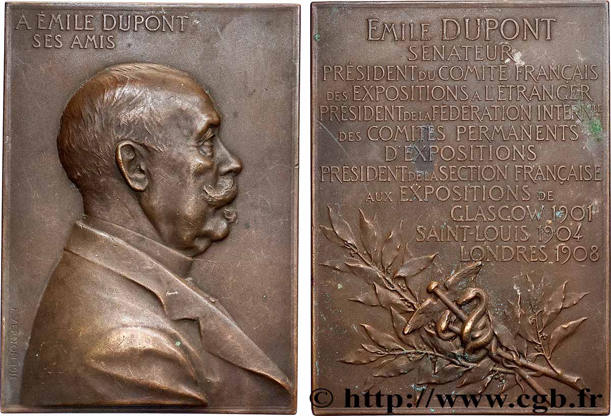 TROISIÈME RÉPUBLIQUE Plaquette, A Emile Dupont TTB+