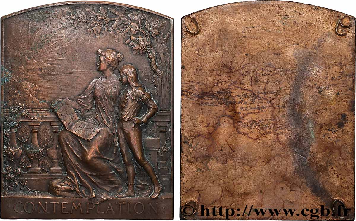 TERZA REPUBBLICA FRANCESE Plaque, Contemplation, tirage uniface BB