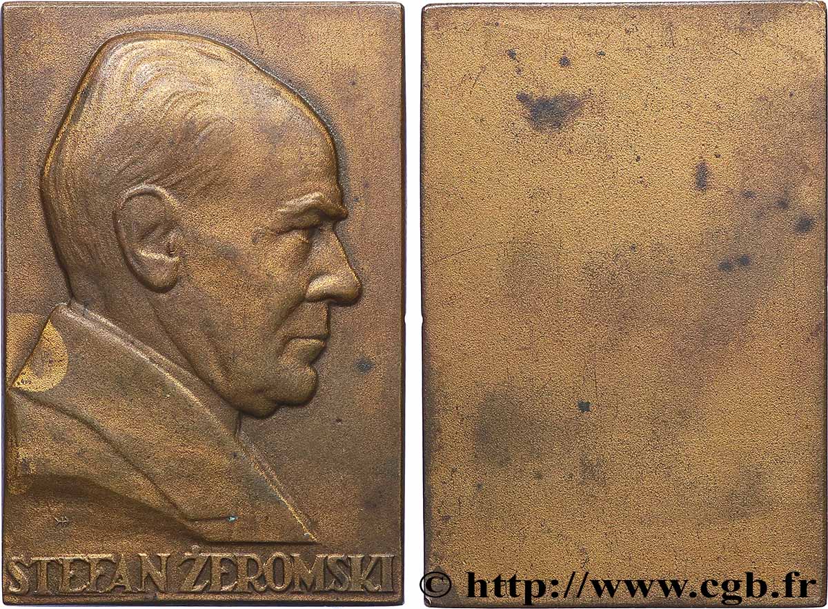 POLOGNE Plaquette, Stefan Żeromski TTB+