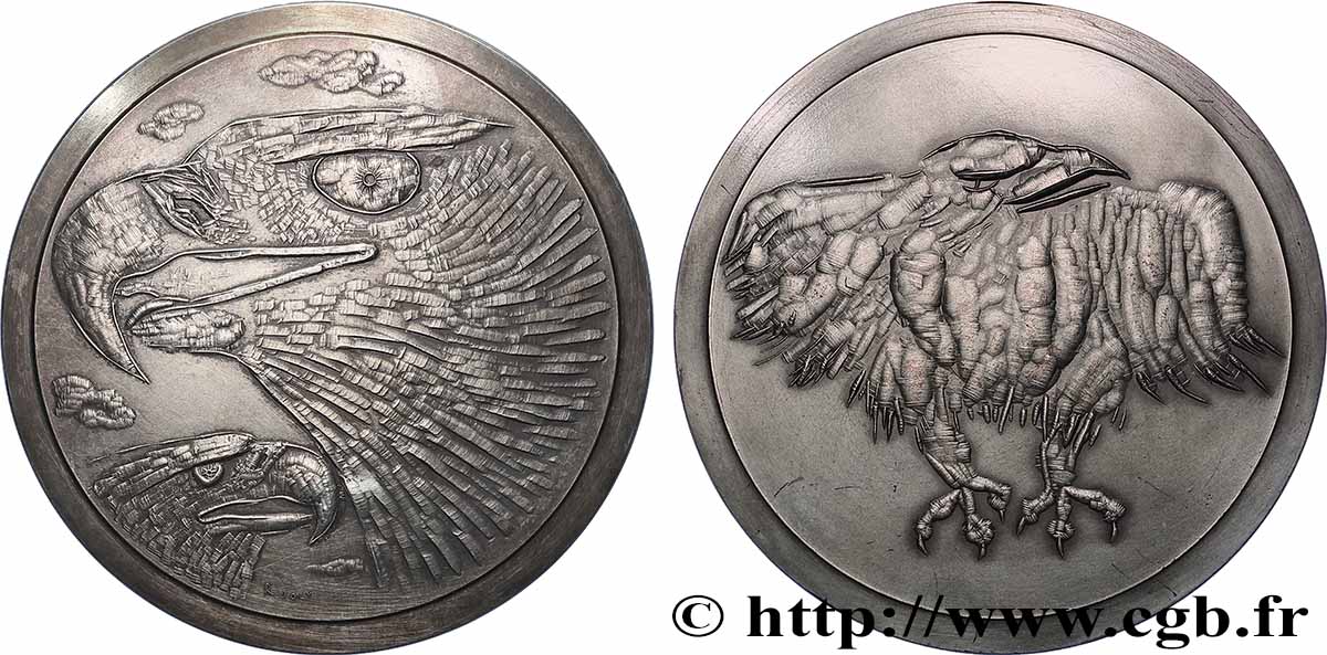 ANIMAUX Médaille animalière - L’aigle et l’aiglon, n°54 SUP