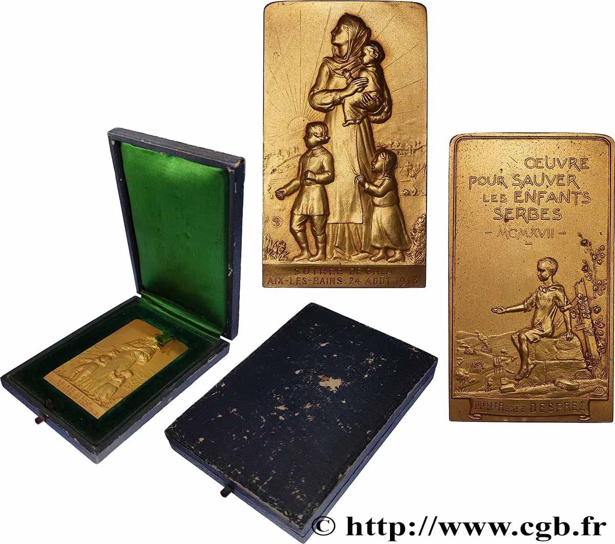 DRITTE FRANZOSISCHE REPUBLIK Plaquette, Oeuvre pour sauver les enfants serbes, Soirée de gala, n°436 VZ