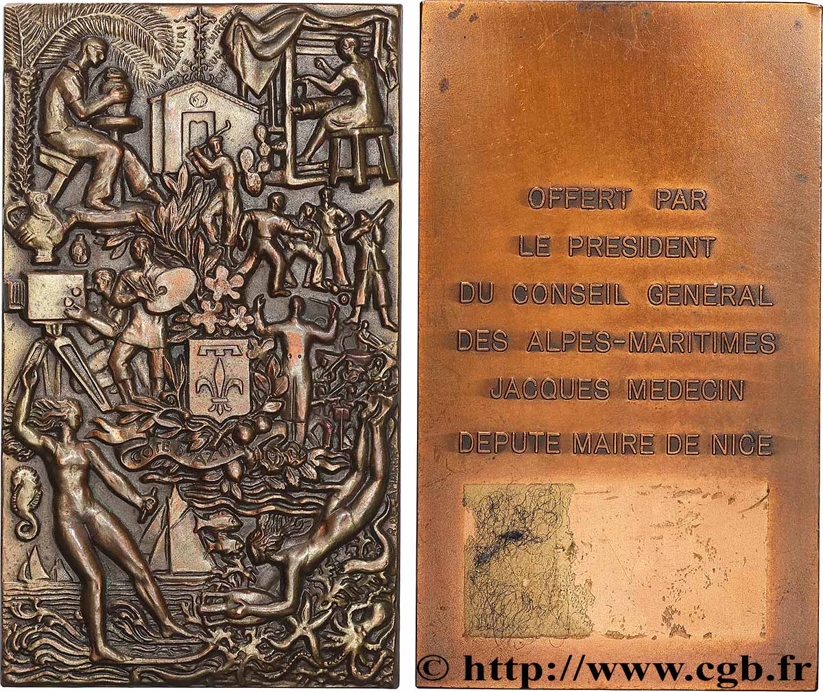 CINQUIÈME RÉPUBLIQUE Plaquette, Côte d’Azur TTB+