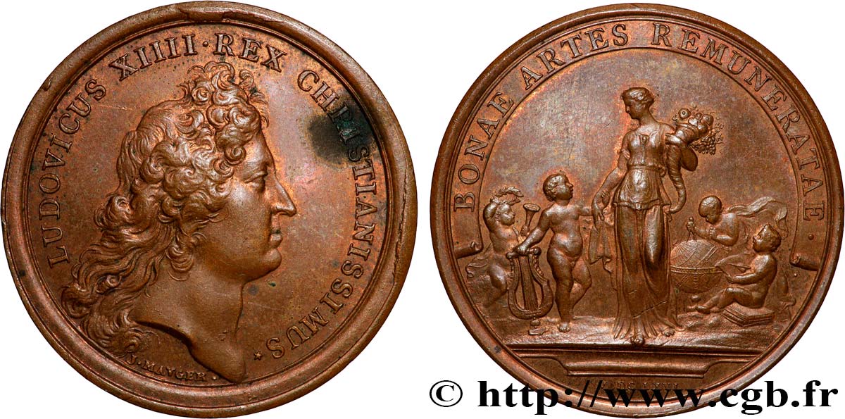 LOUIS XIV &nbsp;THE SUN KING&nbsp; Médaille, Gratifications accordées aux gens de lettres, refrappe VZ