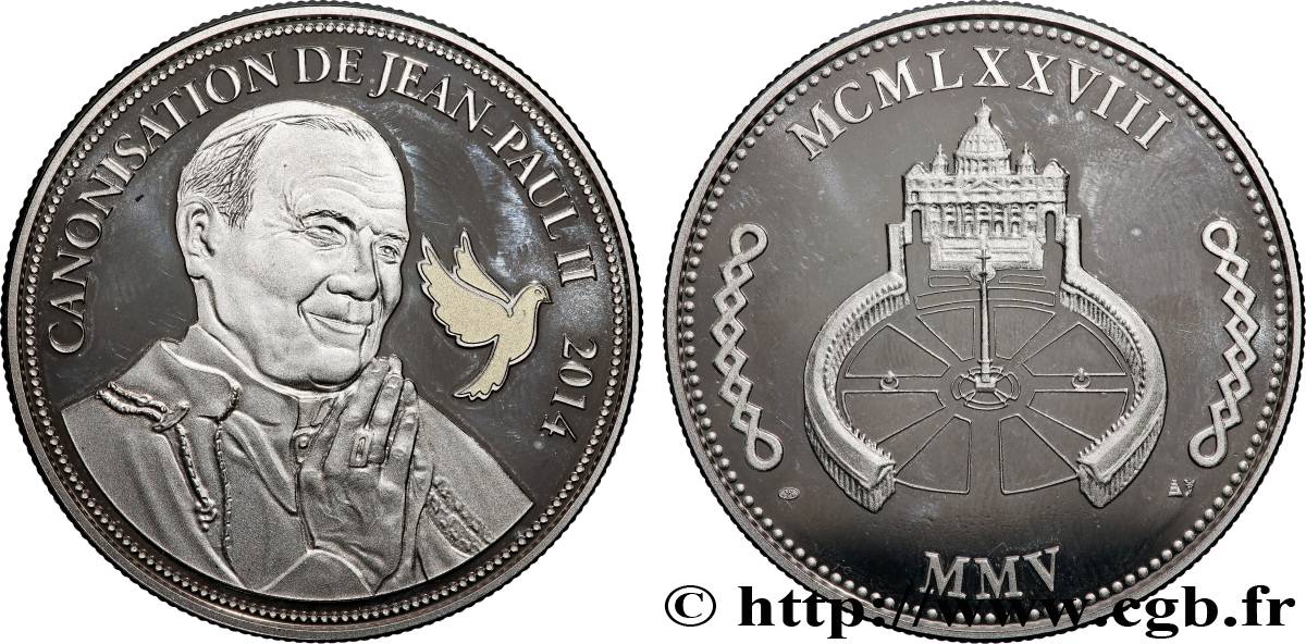 VATICAN ET ÉTATS PONTIFICAUX Médaille, Canonisation de Jean-Paul II SPL
