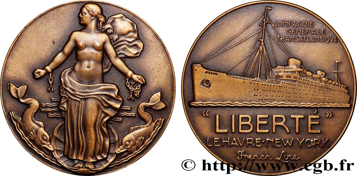 IV REPUBLIC Médaille, Paquebot “Liberté” AU