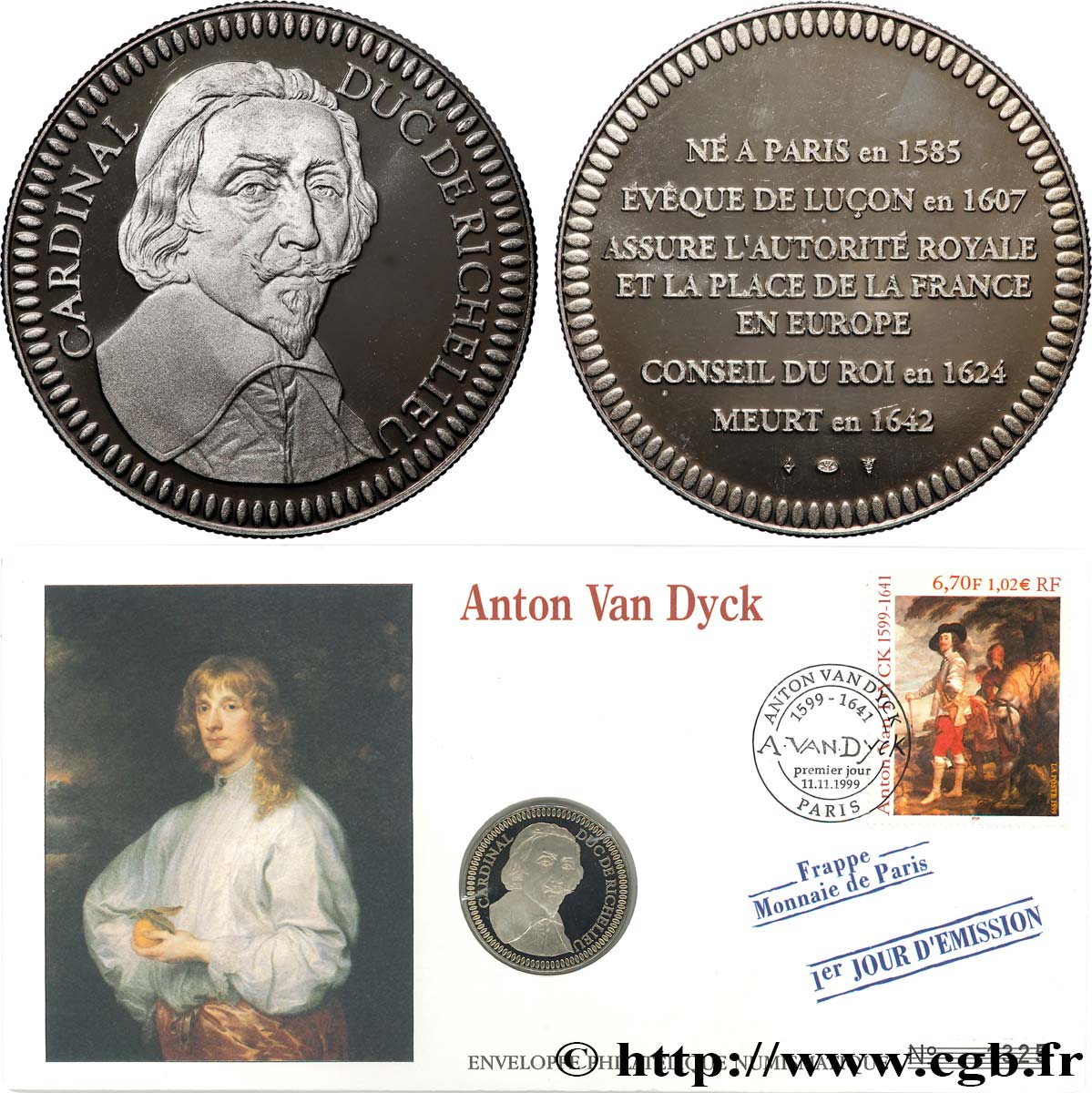 CINQUIÈME RÉPUBLIQUE Médaille, Cardinal de Richelieu SPL