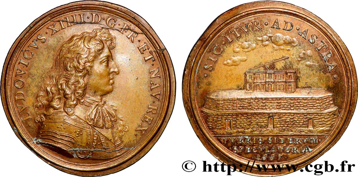 LOUIS XIV &nbsp;THE SUN KING&nbsp; Médaille, L’Observatoire de Paris, refrappe AU