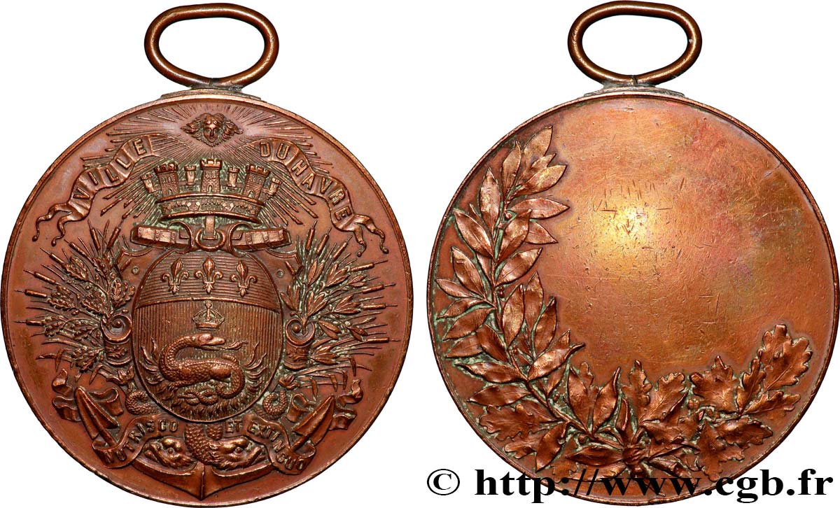TROISIÈME RÉPUBLIQUE Médaille, Ville du Havre TTB+