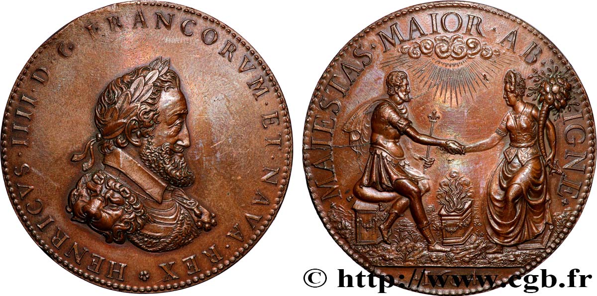 HENRY IV Médaille, Henri IV et Marie de Médicis XF