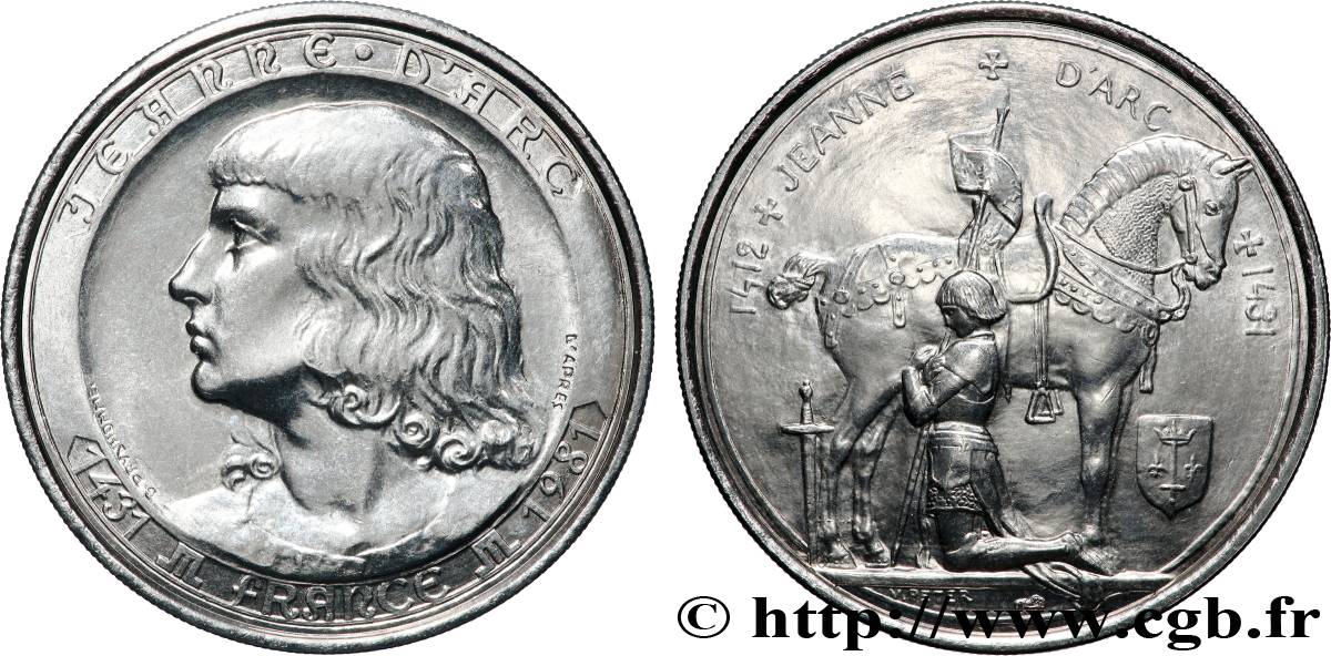 PERSONNAGES DIVERS Médaille, Jeanne d’arc TTB+