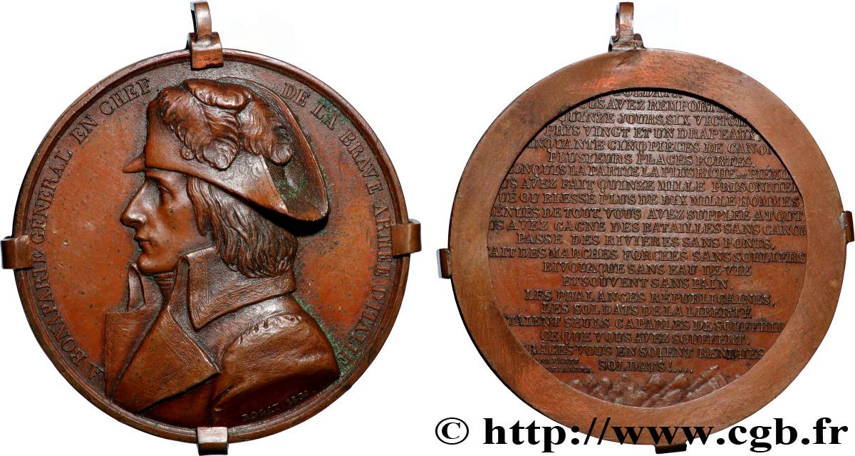 LOUIS-PHILIPPE Ier Médaille, A Bonaparte, chef de la Brave Armée d’Italie TTB+