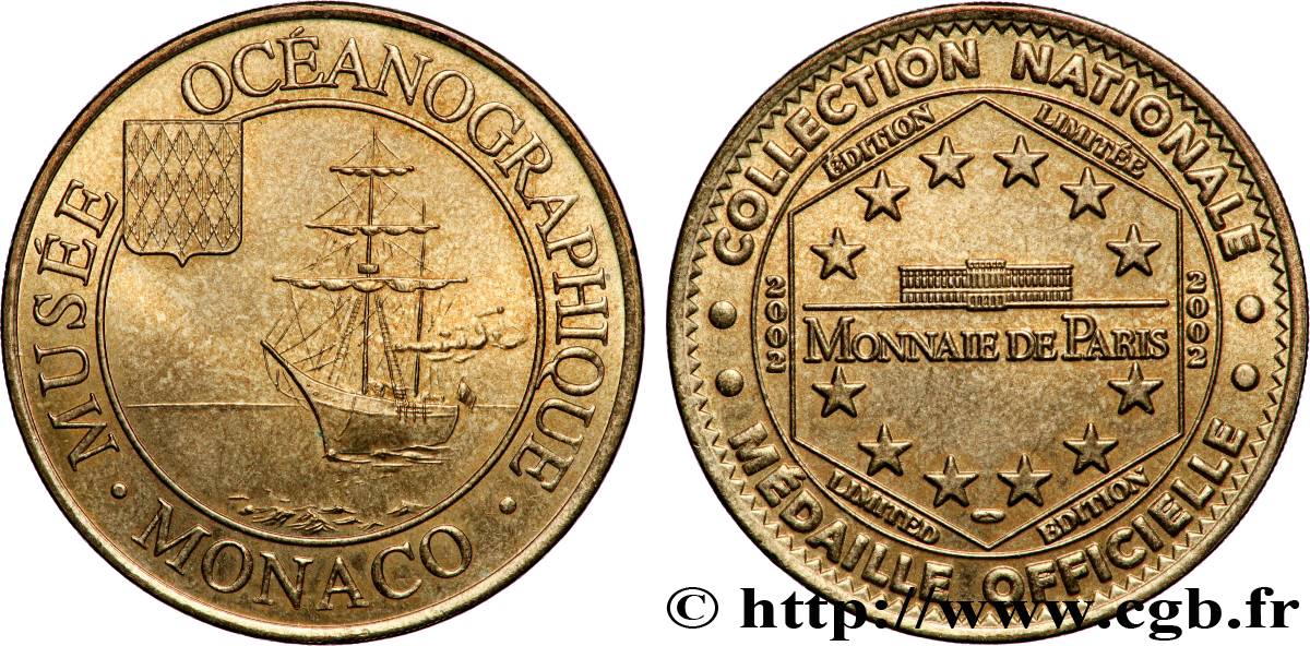TOURISTIC MEDALS Médaille touristique, Musée Océanographique de Monaco AU