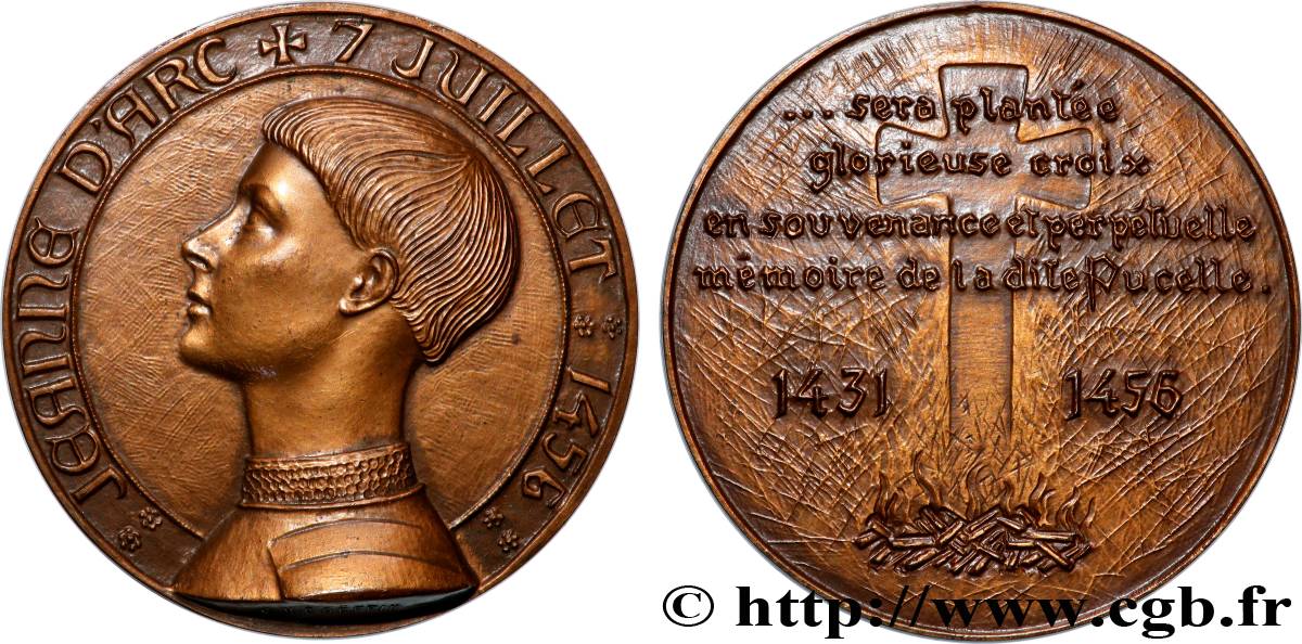 CINQUIÈME RÉPUBLIQUE Médaille, Réhabilitation de Jeanne d’Arc SUP