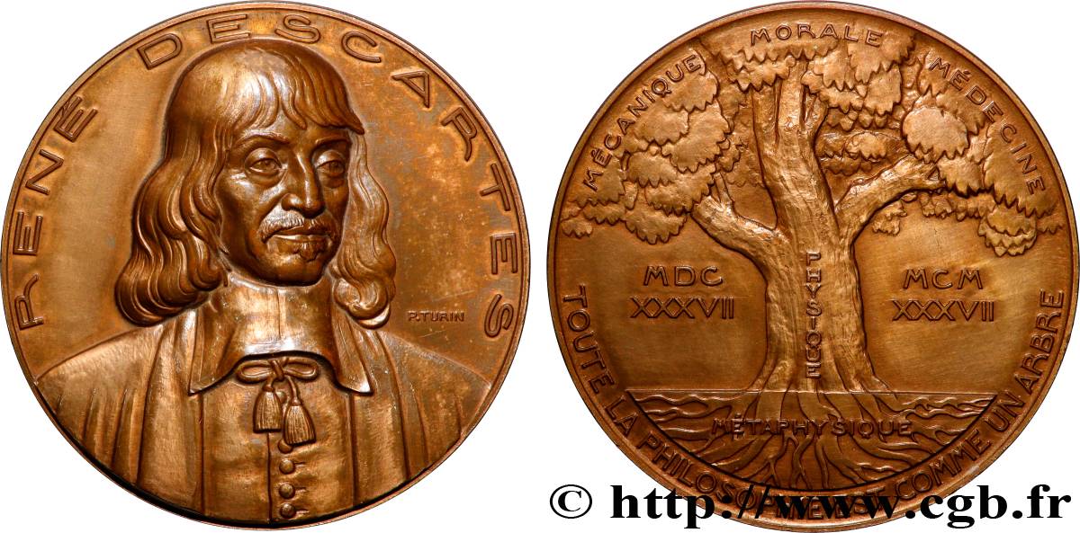 SCIENCES & SCIENTIFIQUES Médaille, René Descartes AU