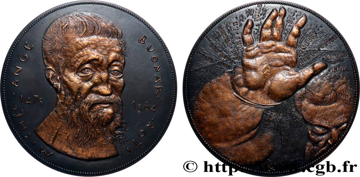 V REPUBLIC Médaille, Michel-Ange Buonarroti AU