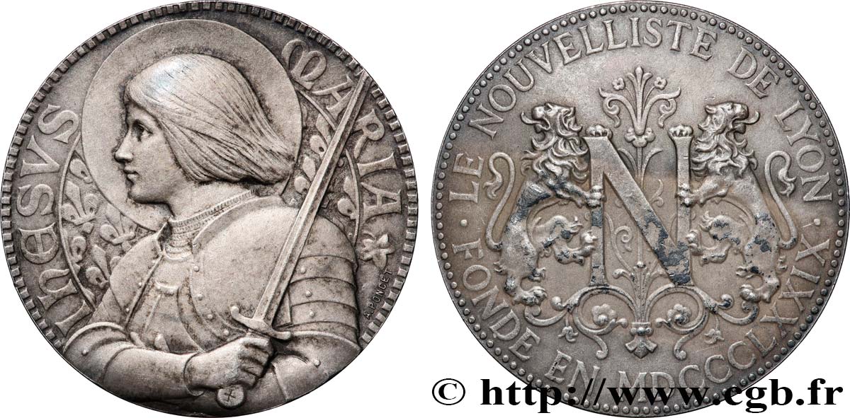 PRESSE Médaille, Le Nouvelliste de Lyon TTB+