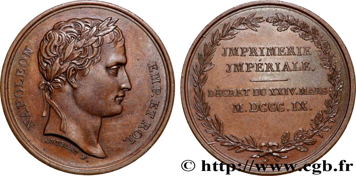 NAPOLEON&nbsp;S EMPIRE Médaille, Imprimerie impériale AU