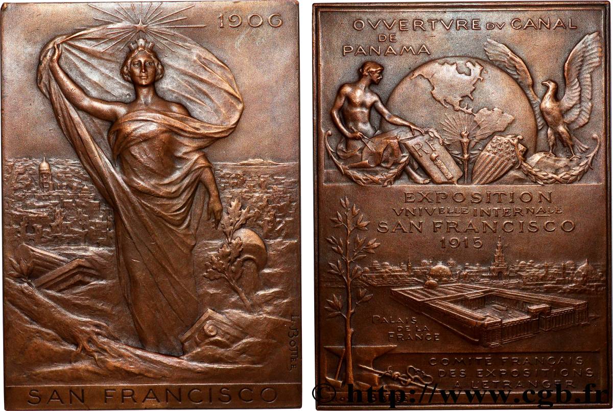 ÉTATS-UNIS D&nbsp;AMÉRIQUE Plaquette, Exposition universelle internationale de San Francisco TTB+/SUP