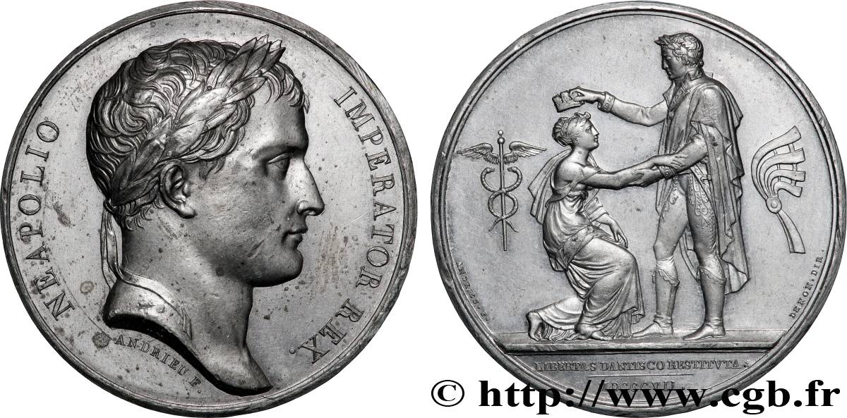PREMIER EMPIRE Médaille, Liberté rendue à Dantzig TTB+