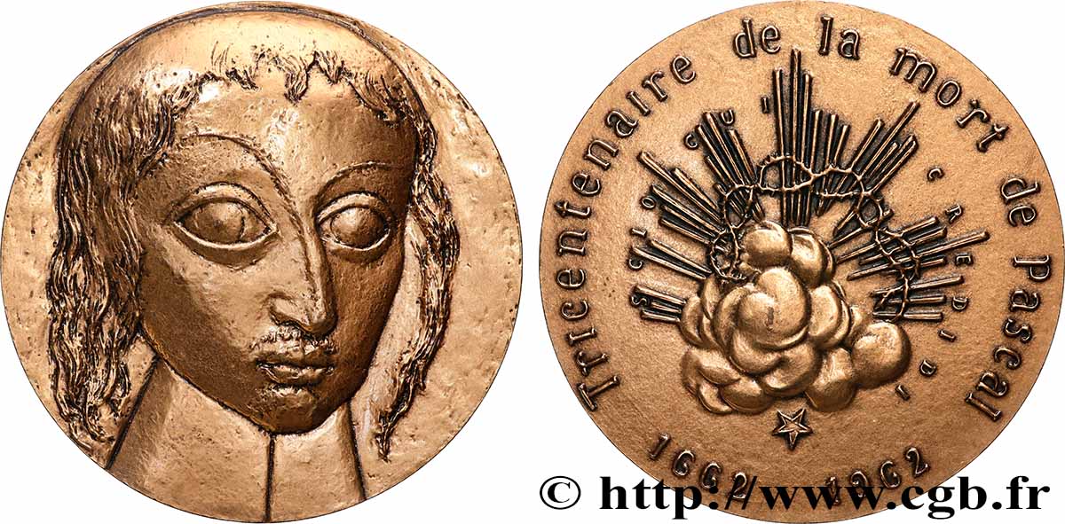 SCIENCES & SCIENTIFIQUES Médaille, Tricentenaire de la mort de Pascal SUP