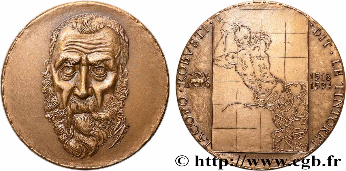 ARTISTES : GRAVEURS, PEINTRES, SCULPTEURS Médaille, Jacopo Robusti dit Le Tintoret TTB+