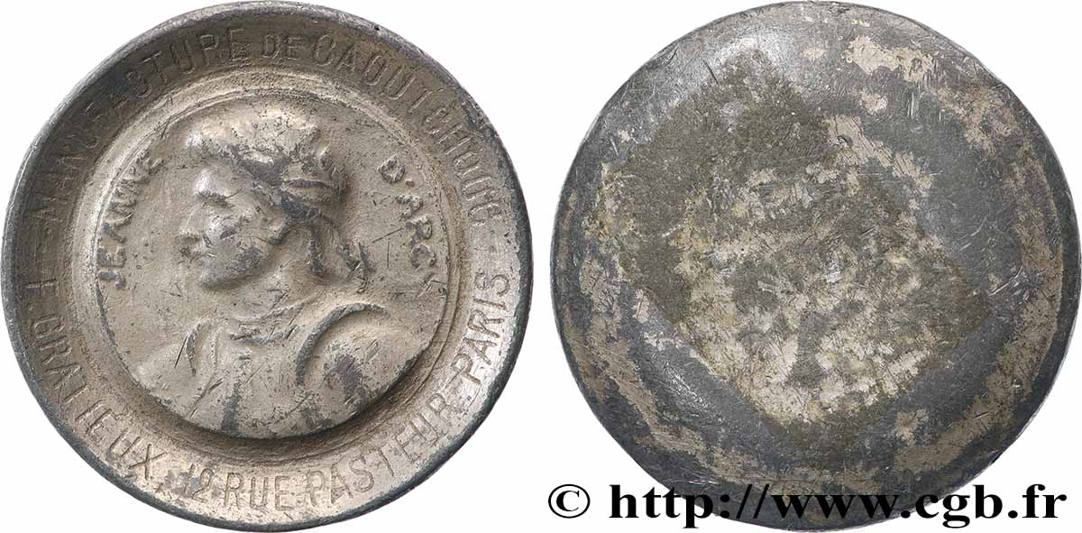 JEANNE D&nbsp;ARC Médaille, Manufacture de caoutchouc TTB